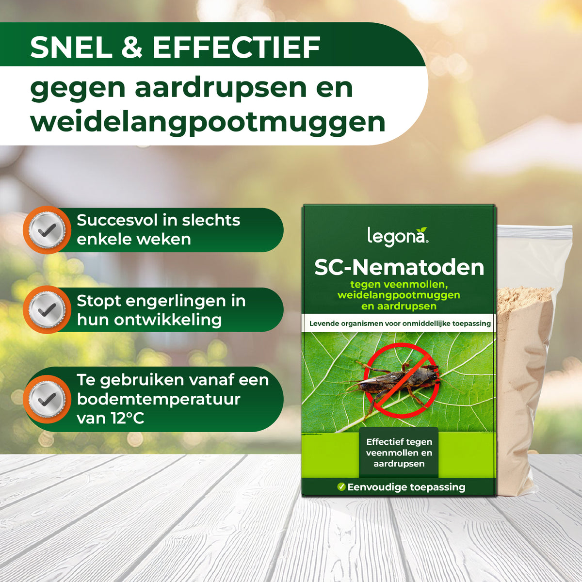 Aaltjes tegen veenmollen en langpootmuggen